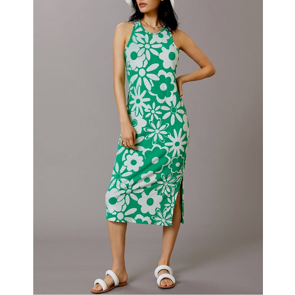 Anthropologie by Daily Practice Terry Jacquard Midi Dress, NEW - Picture 2 of 15